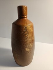Vintage JM Da Fonseca Secla Portugal Pottery Liquor Bottle Brown Ceramic Vase