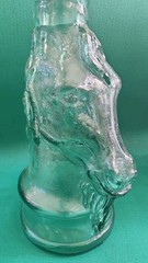 Vtg Chianti Unicorn Bust Head Bottle Figure, Green Blue Wine Bottle No Cap 27&Prime; T
