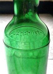 vtg emerald green Jac Poust wine bottle with screw cap