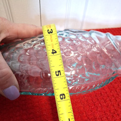 Vintage Aqua Clear Glass Fish Shaped Decanter Wine Bottle w/ Cork Made in Italy