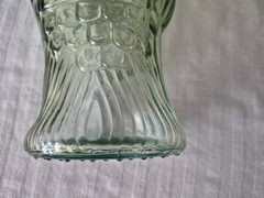 Vintage Fish Shaped Green Glass Wine Bottle 13” Tall Light Green Glass w/Cork