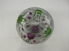 Hand Blown Hand Painted Wine Bottle Signed G.O. Swirl Ribbing