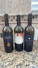 Cabernet Sauvignon Napa Valley EMPTY Glass Wine Bottle Green 750ml 3 Pieces Set