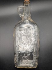Vtg GARRETT&rsquo;S AMERICAN WINE Embossed Eagle & Grapes Glass Bottle Nice Heavy