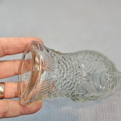 Fish Shaped Clear Glass Wine Bottle 12” Tall Bottle corked CLEAN