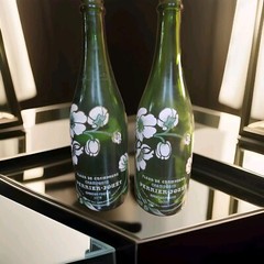 Vintage Perrier-Jouet Fleur De Champagne Bottles~1978&1979~Hand Painted Flowers~