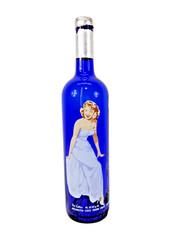 Cobalt Blue « Marilyn » Wine Bottle – Kestrel Pure Platinum 3rd Ed. Decor Empty