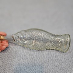 Fish Shaped Clear Glass Wine Bottle 12” Tall Bottle corked CLEAN