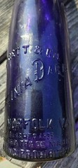 Antique Garrett&rsquo;s Virginia Dare Norfolk VA Irradiated Purple Wine Bottle 12.75&Prime;