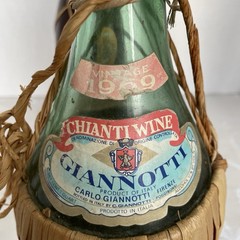 Lot of 2 Vintage Straw Wrapped Glass Wine Chianti Bottles ‘61 & ‘69 Bar Decor