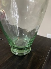 Glass Demijohn Bottle – Wavy Glass Bottle – Antique Demijohn – Light Green Glass