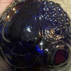 Vintage Hand Blown Casadis Milano Cobalt Blue « Jus de Fruits » Glass Jug Italy