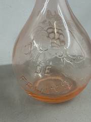 Vintage Jus De Fruits Pink Glass Bottle Casdis Milano