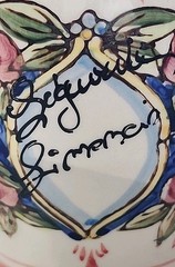 Vtg Rare Handpainted Italian Liqouri Bottle Olive Branches Spikes Signed W/Tag