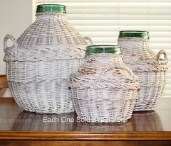 Vtg VIRESA CARBOY Bottle Wicker 5-Gal. Glass Demijohn 16½ » Jug 10½ lb Wine Beer