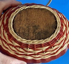 Vintage 60&rsquo;s Bohemian Wine Decanter Plastic Wicker Wrapped Bottle