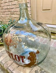Exceptionally Large Vintage French Merlot Demijohn Wine Bottle!