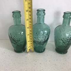 Cantine Vaselli Orvieto Green Blue Set Of Wine Bottles 6 Inch Embossed Vintage