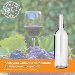 750ml Clear Wine Bottles Pack of 12 W5 Bordeaux Liquor Bottles 750 ml Empty