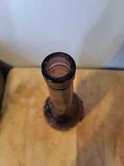 Vintage Mallorca Morey Distilleries Amethyst Glass Wine Bottle w/ Grape Design