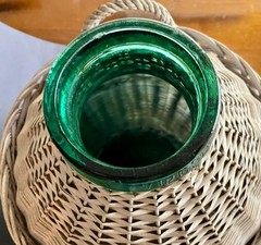 Vtg VIRESA CARBOY Bottle Wicker 5-Gal. Glass Demijohn 16½ » Jug 10½ lb Wine Beer