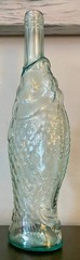 Light Aqua Pescevino Fish Wine Bottle