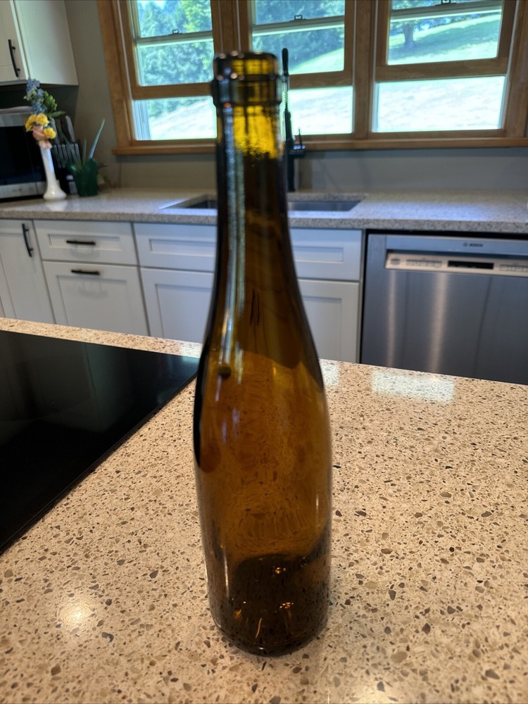 SALE! Vintage Honey Amber Empty Wine Bottle – Item#B81
