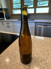 SALE! Vintage Honey Amber Empty Wine Bottle – Item#B81