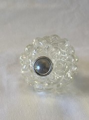 Vintage Bunch of Grapes Shaped Clear Glass Bottle Made In France Approx 6” Long