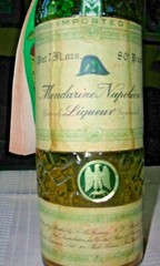 Mandarine Napoleon Grand Liqueur Empty Green Wine Bottle Belgium VTG Recipe Book