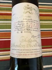 1961 Chateau Mouton Rothschild No 000436 Empty Bottle Double Signed