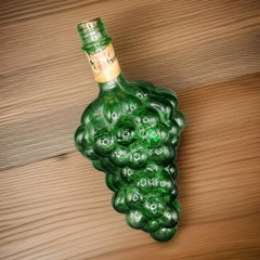 Mid-Century Italian Chianti Grape Bottle | Emerald Green Glass