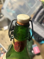 SEGESTA WINE BOTTLE Large 2 quart Antique Emerald Green Glass 15&Prime; High Porcelain