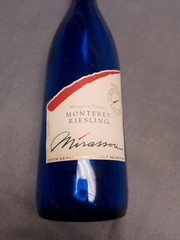 Vintage Monterey Riesling Cobalt Blue Wine Bottle 1995 12-in Tall W/ Labels -29