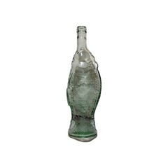 Fish Shaped Bottle 75 cl Clear Green Glass 13” Tall Made In Italy No Flaws