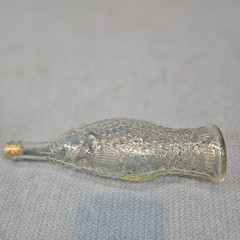 Fish Shaped Clear Glass Wine Bottle 12” Tall Bottle corked CLEAN