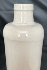 Vintage 10 3/4” Tall Off White Crock Bottle Unmarked