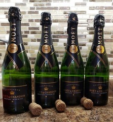 Moet display bottles