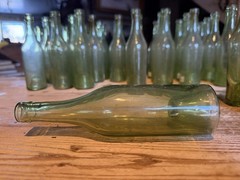 Antique Single Serve Wine Bottle French Hand Blown Punt