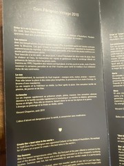 DOM PERIGNON Empty Box & Pamphlet – Vintage 2010. GOOD Condition.