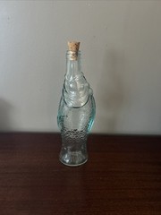 Italian Fish Shaped Wine Bottle Clear Aqua Tint Glass