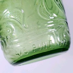 Vintage E & J GALLO RIPPLE Wine Green Flavor Guard ⅘ Pint GLASS BOTTLE