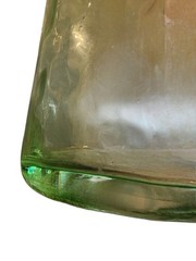 Green Glass Demijohn Bottle 12.5 In Hand Blown Pontil No Cracks Vintage