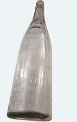 Vtg Garrett & Co Virginia Dare Wine Bottle Clear Glass Embossed Design 13&Prime; Tall