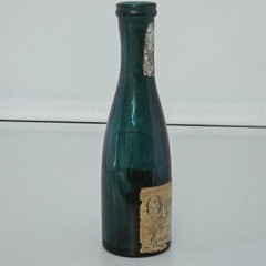 Antique Nonantum Champagne Cologne Teal Glass Bottle Reims Rare Single Serve