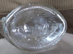 Fish Shaped Clear Glass Wine Bottle w/ Cork 13&Prime; Tall Vintage