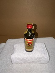VTG Dubonnet An Aperitif Wine Mini Green Glass With Dimples Liquor Bottle EMPTY