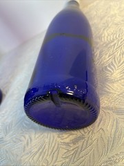 Vintage Cobalt Blue Wine Glass Wine Bottle 13” Tall