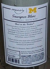 Michigan Wolverines Basketball National Championship Empty Mano&rsquo;s Wine Bottle