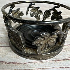 Vintage Silver Plated Wine Champagne Bottle Holder Grapevine Grapes Leaves India